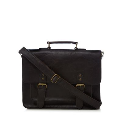 Brown faux leather satchel